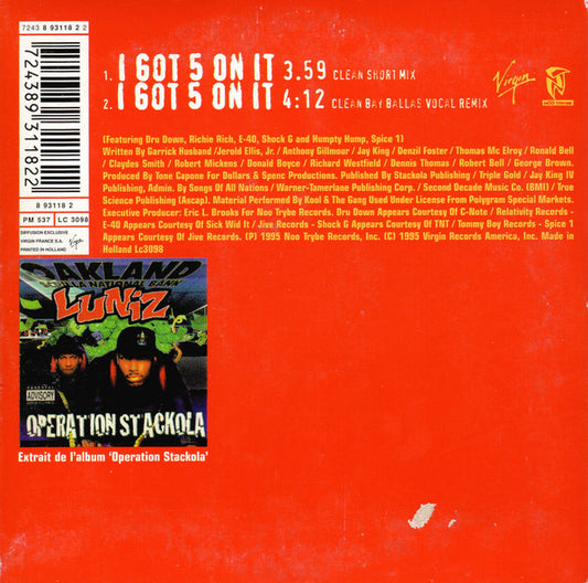 Luniz : I Got 5 On It (CD, Single)