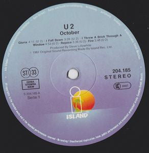 U2 : October (LP, Album, RE)
