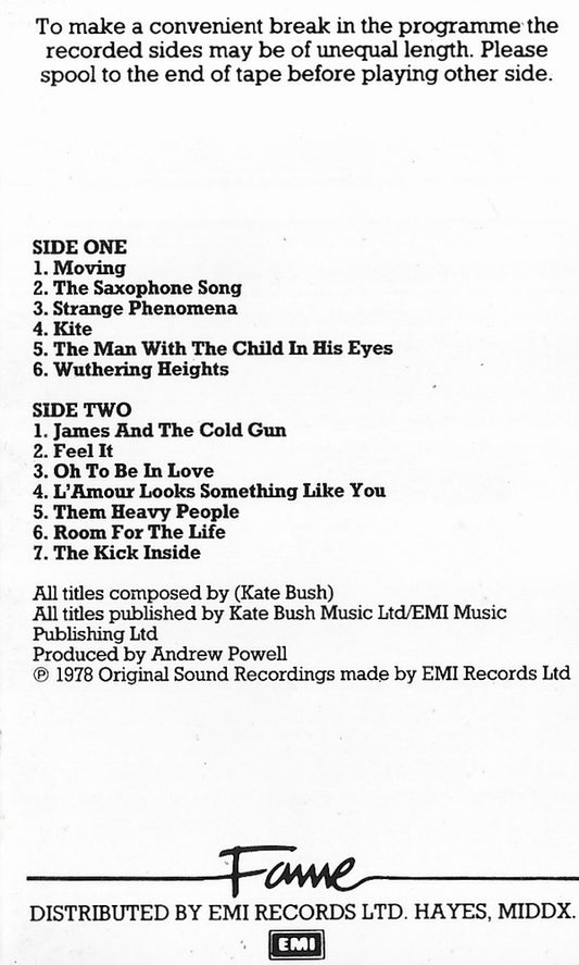 Kate Bush : The Kick Inside (Cass, Album, RE)