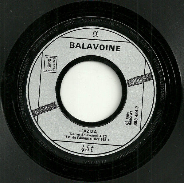 Daniel Balavoine : L'A • z • i • z • a (7", Single)