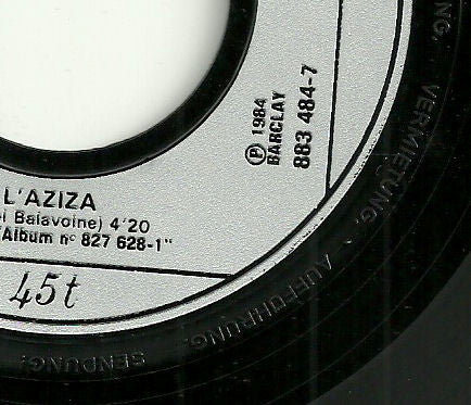 Daniel Balavoine : L'A • z • i • z • a (7", Single)