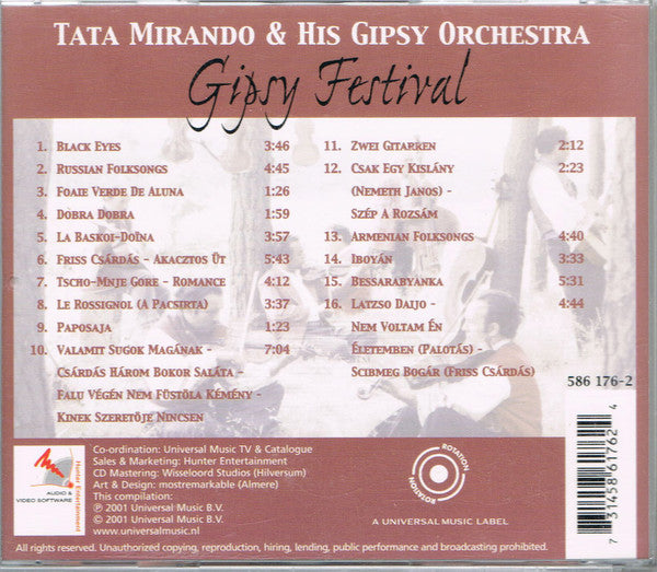 Tata Mirando And His Gipsy Orchestra : Gipsy Festival (CD, Comp)