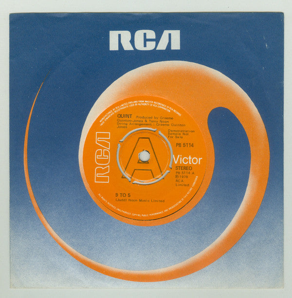 Quint : 9 To 5 (7", Single, Promo)