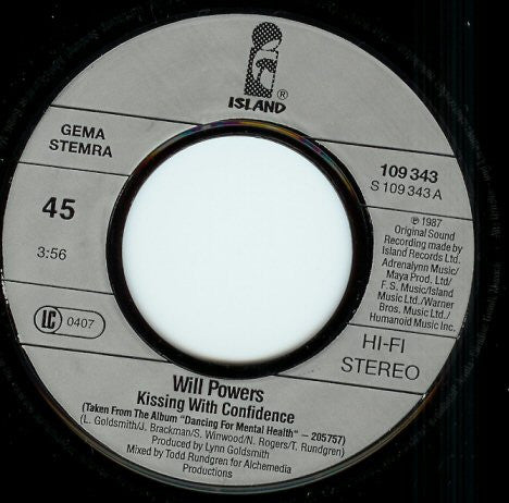 Will Powers : Kissing With Confidence (7", Single)