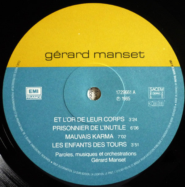 Gérard Manset : Prisonnier De L'inutile (LP, Album, RP)