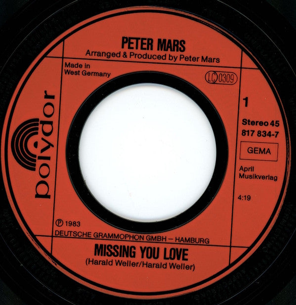Peter Mars : Missing You Love (7", Single)