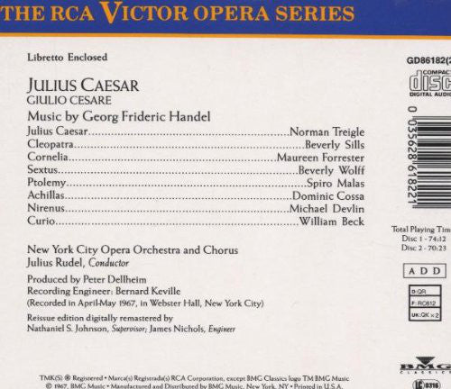 Georg Friedrich Händel - Norman Treigle, Beverly Sills, Maureen Forrester, Beverly Wolff, Spiro Malas, Dominic Cossa, Michael Devlin (2), William Beck, New York City Opera Chorus And New York City Opera Orchestra, Julius Rudel : Julius Caesar (2xCD, Album + Box)