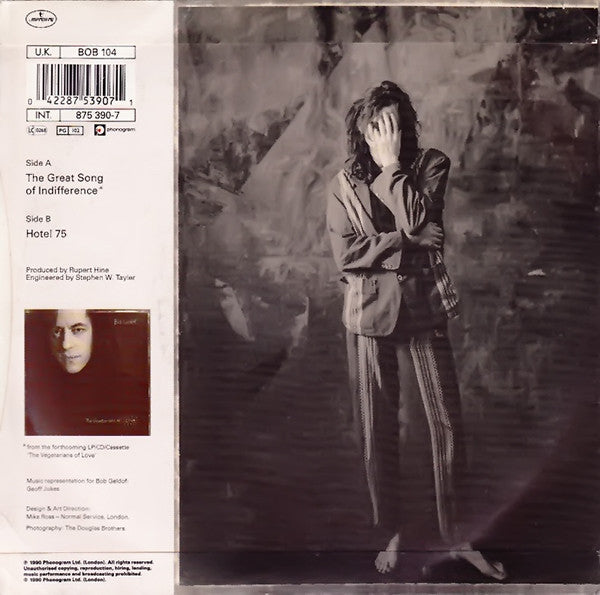 Bob Geldof : The Great Song Of Indifference (7", Single, Sil)