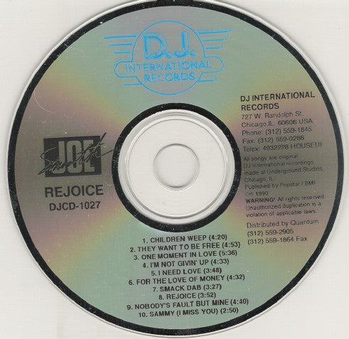 Joe Smooth : Rejoice (CD, Album)