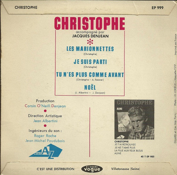 Christophe : Les Marionnettes (7", EP, RE)