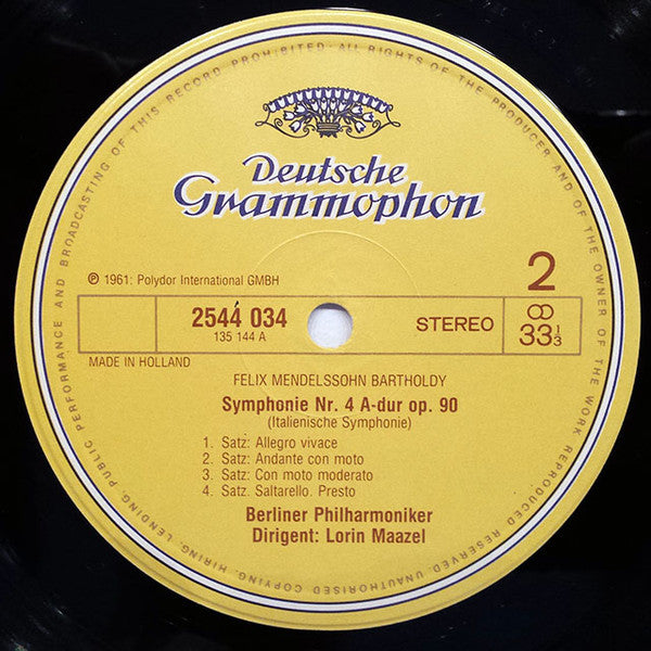 Franz Schubert - Felix Mendelssohn-Bartholdy - Lorin Maazel, Berliner Philharmoniker : Schubert "Unvollendete" / Mendelssohn "Italienische" (LP, Comp)