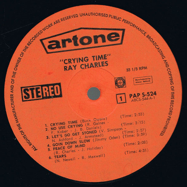 Ray Charles : Crying Time (LP, Album)