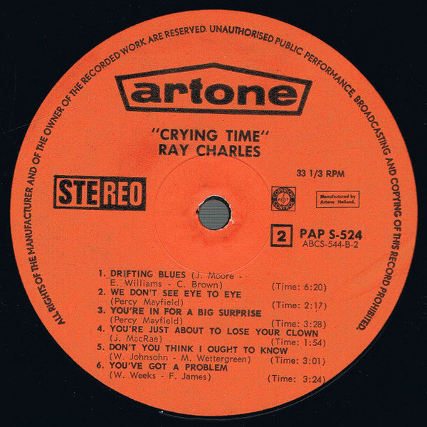 Ray Charles : Crying Time (LP, Album)