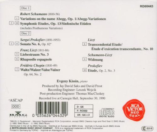 Yevgeny Kissin : Carnegie Hall Debut Concert September 30, 1990 (2xCD, Album)