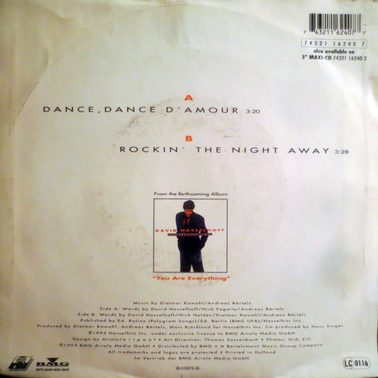David Hasselhoff : Dance, Dance D'Amour (7", Single)