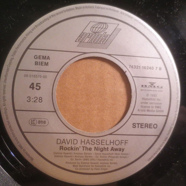 David Hasselhoff : Dance, Dance D'Amour (7", Single)