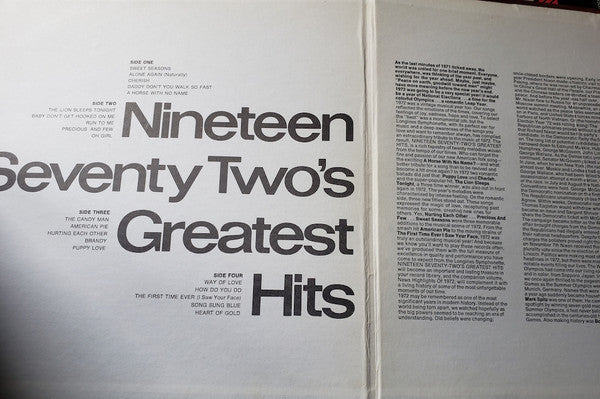 The Brass Explosion Orchestra And Chorus, The Longines Symphonette : Nineteen Seventy Two's Greatests Hits (2xLP, Club, Cap)