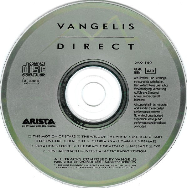 Vangelis : Direct (CD, Album)