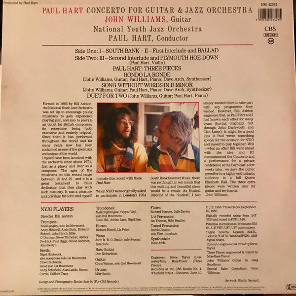John Williams (7), National Youth Jazz Orchestra - Paul Hart (2) : Plays Paul Hart Concerto For Guitar & Jazz Orchestra (LP)