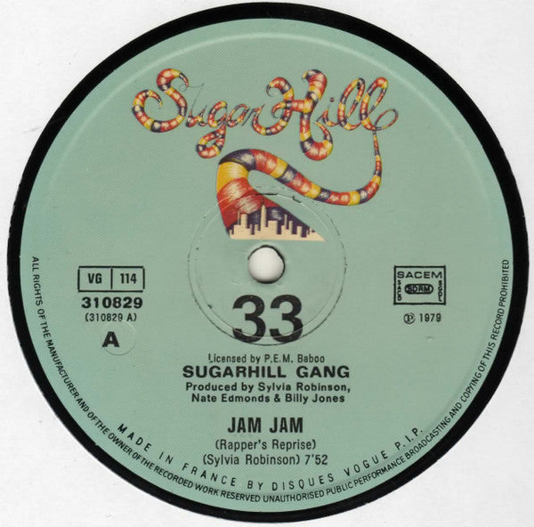 Sugarhill Gang : Jam Jam (Rapper's Reprise) (12", Single)