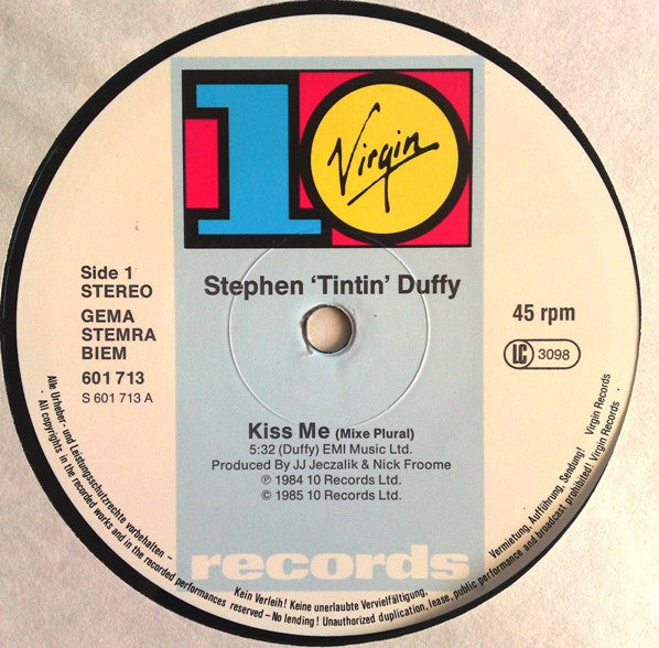 Stephen Duffy : Kiss Me (12", Single)