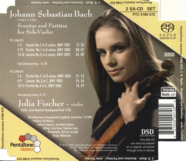 Johann Sebastian Bach, Julia Fischer (4) : Sonatas And Partitas For Solo Violin BWV 1001-1006 (2xSACD, Hybrid, Multichannel, Album)