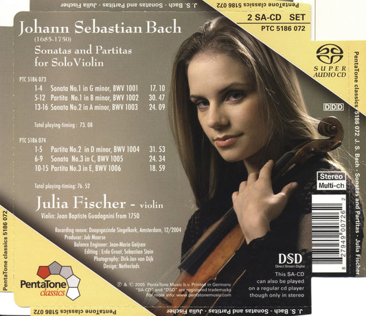 Johann Sebastian Bach, Julia Fischer (4) : Sonatas And Partitas For Solo Violin BWV 1001-1006 (2xSACD, Hybrid, Multichannel, Album)
