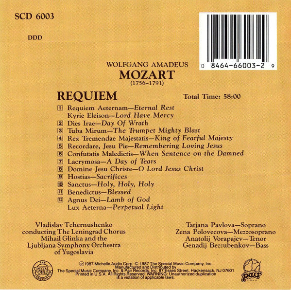 Wolfgang Amadeus Mozart : Requiem (CD, Album)