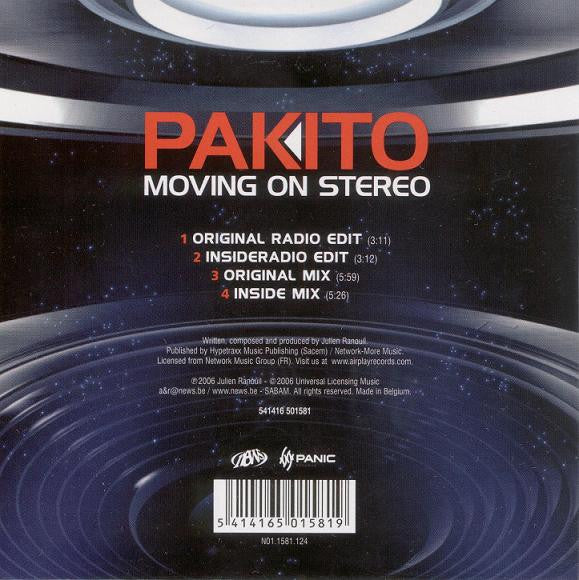 Pakito : Moving On Stereo (CD, Single, Car)