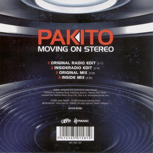 Pakito : Moving On Stereo (CD, Single, Car)