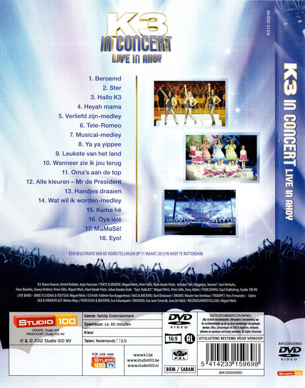 K3 : K3 In Concert - Live In Ahoy (DVD-V, PAL)