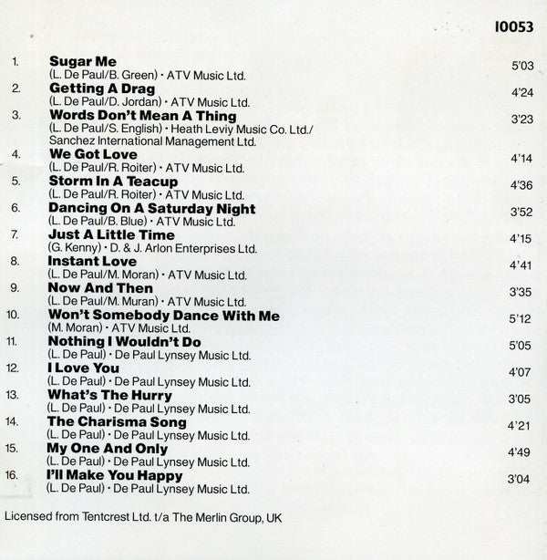 Lynsey De Paul : Sugar Me (CD, Comp)