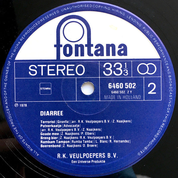 R.K. Veulpoepers B.V. : Diarree (LP, Album)