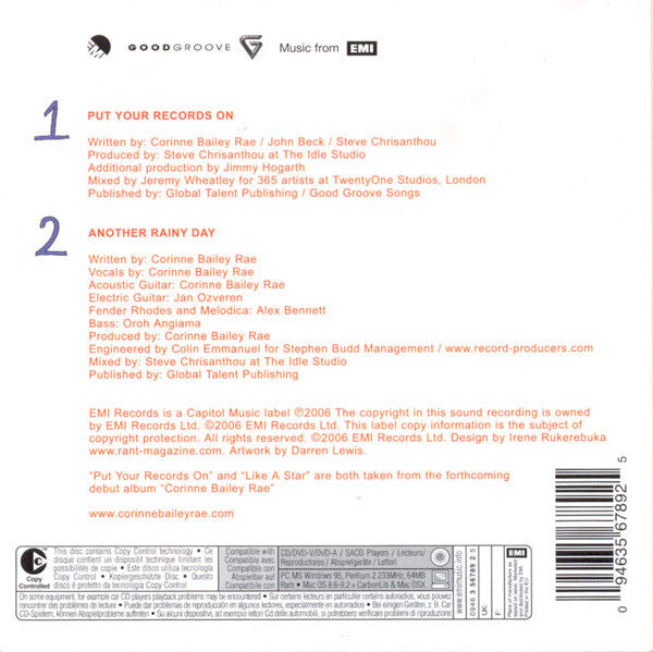 Corinne Bailey Rae : Put Your Records On (CD, Single, Copy Prot.)