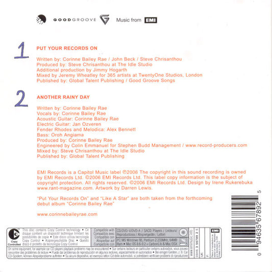 Corinne Bailey Rae : Put Your Records On (CD, Single, Copy Prot.)