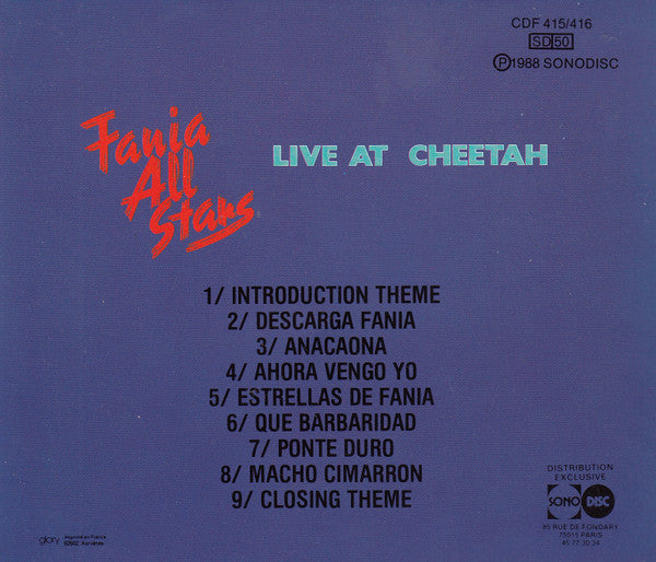 Fania All Stars : "Live" At The Cheetah (CD, Album)