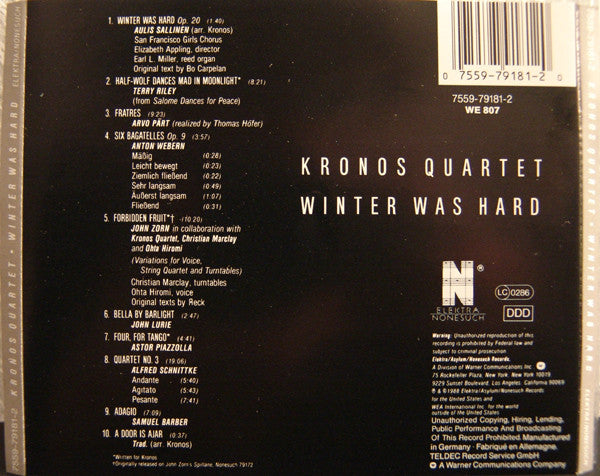 Kronos Quartet : Winter Was Hard (CD, Album)