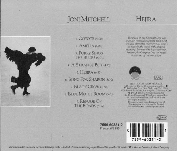 Joni Mitchell : Hejira (CD, Album, RE)