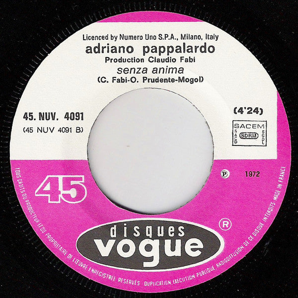 Adriano Pappalardo : È Ancora Giorno (7")