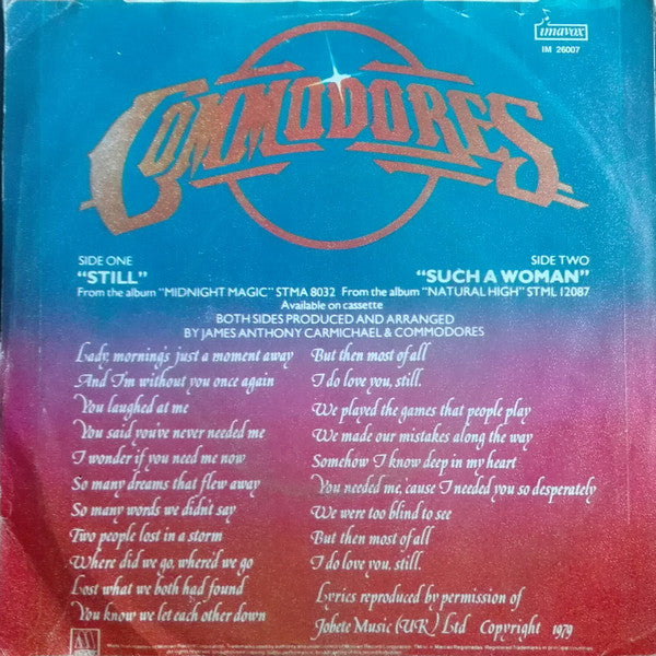 Commodores : Still (7", Single)