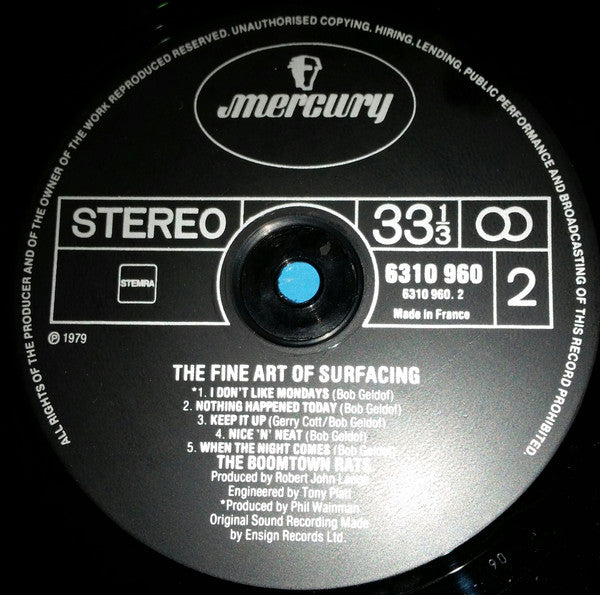 The Boomtown Rats : The Fine Art Of Surfacing (LP, Album)