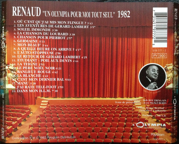 Renaud : 1982 - L'Olympia (CD, Album, RE)