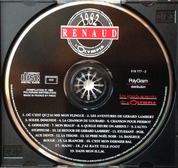 Renaud : 1982 - L'Olympia (CD, Album, RE)