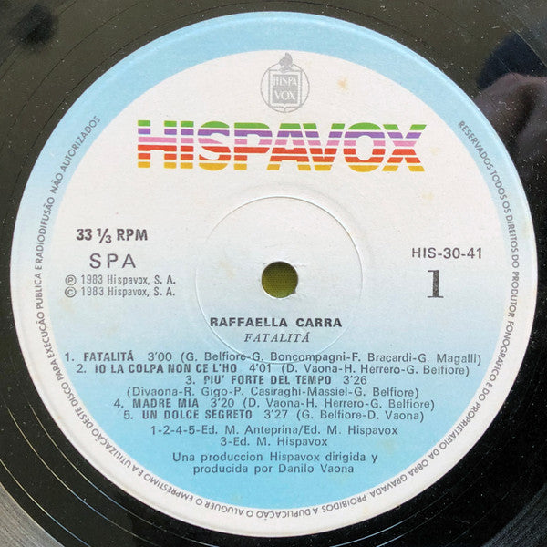 Raffaella Carrà : Fatalità (LP, Album)