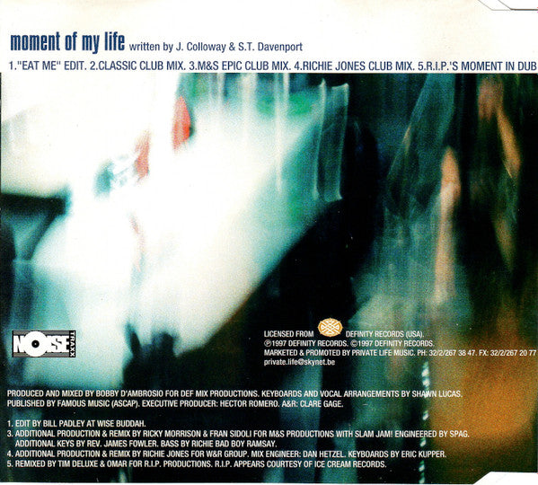 Bobby D'Ambrosio Featuring Michelle Weeks : Moment Of My Life (CD, Maxi)
