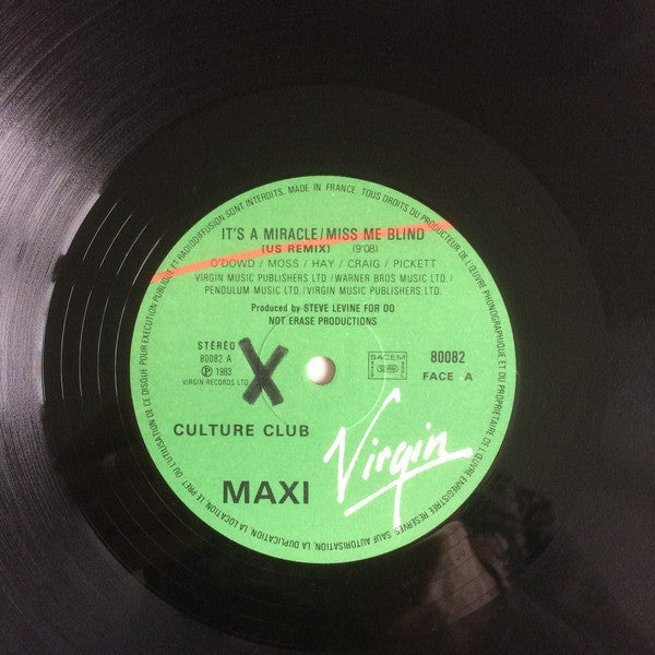 Culture Club : It's A Miracle / Miss Me Blind (12", Maxi)