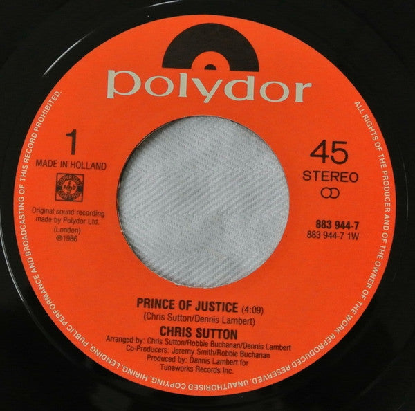 Chris Sutton : Prince Of Justice (7", Single)