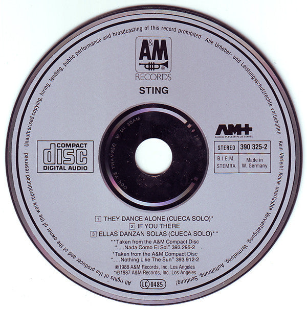 Sting : They Dance Alone (CD, Single, Car)