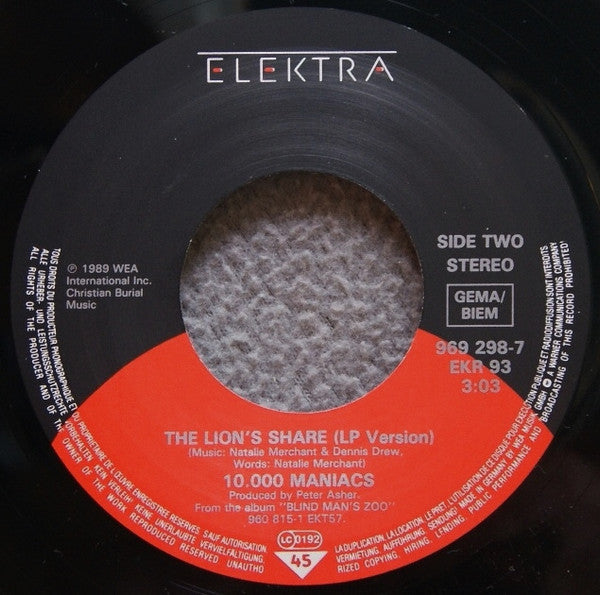 10,000 Maniacs : Trouble Me (7", Single)