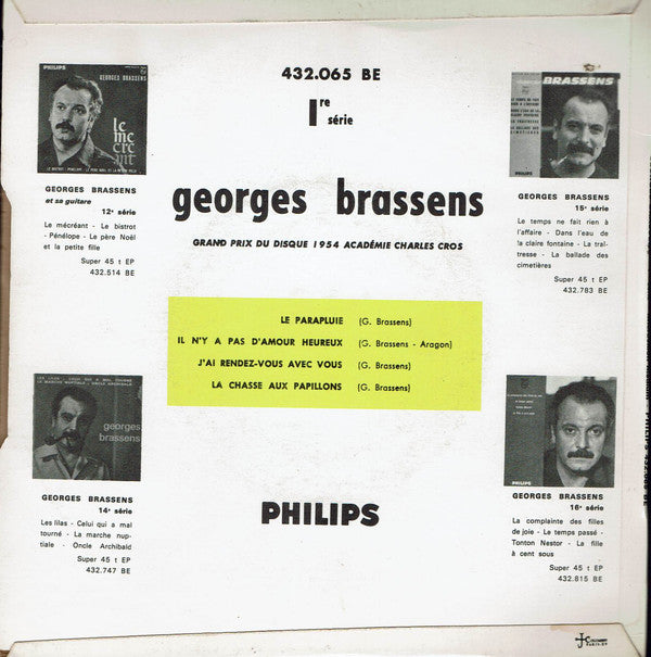 Georges Brassens : 1re Série - Le Parapluie (7", EP, RE)
